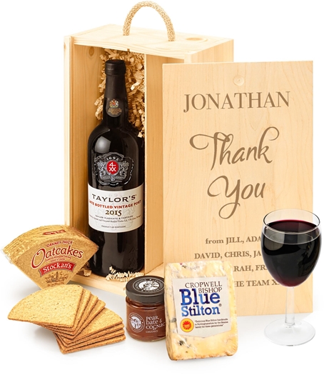 Father's Day Port & Stilton Classic Gift Box With Engraved Personalised Lid